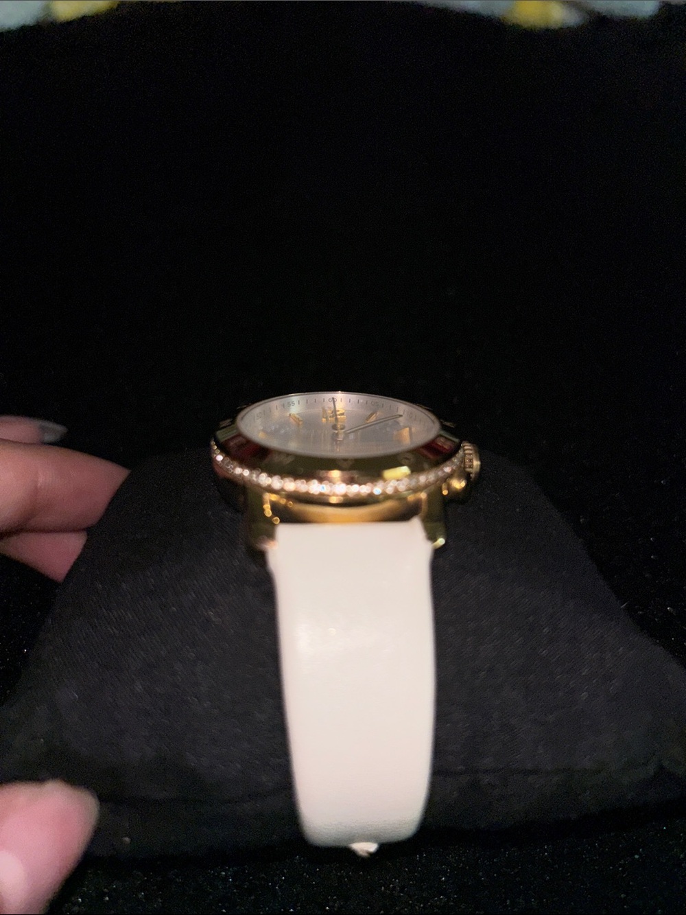 Coach Women's White Leather Watch with Gold Accents and Crystal Subdials - Picture 6 of 6